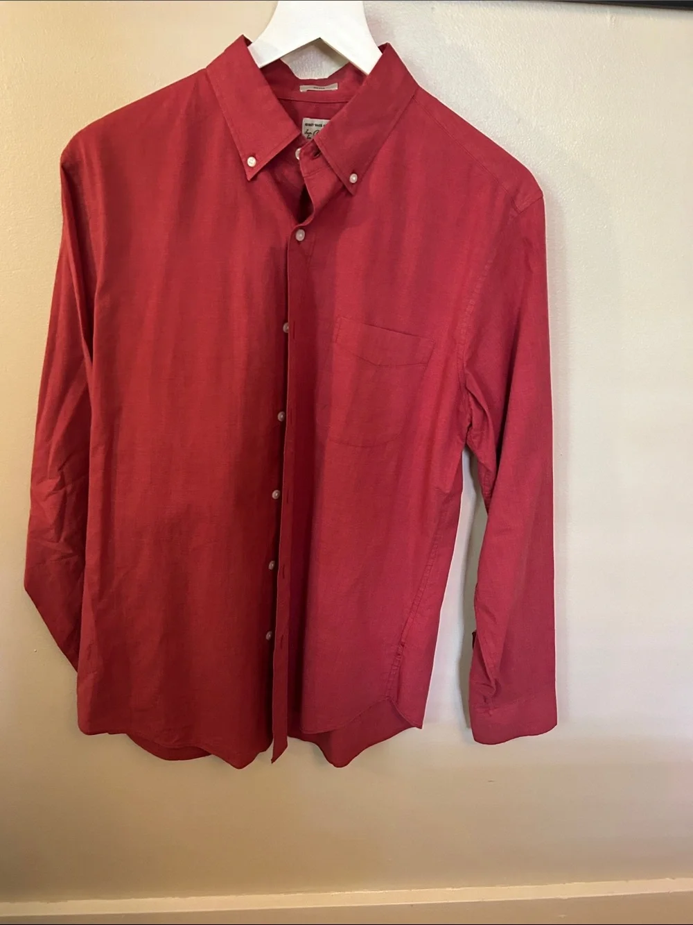 J. Crew Men's Red Button-Down Casual Shirt